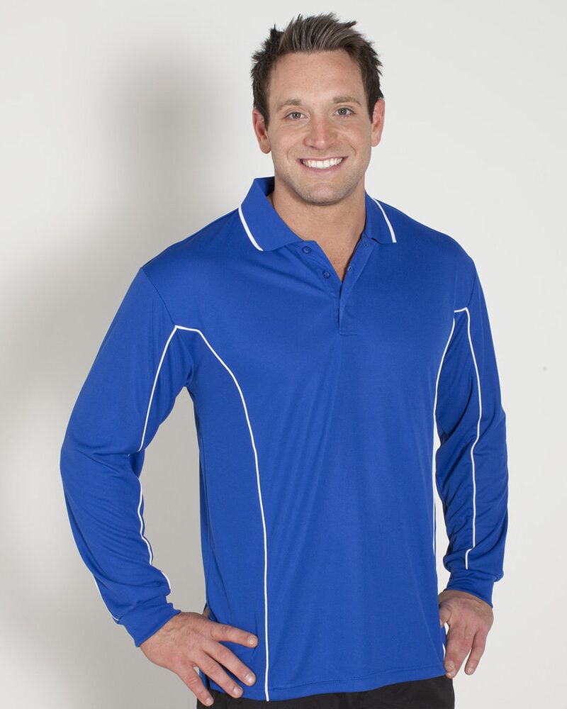 PODIUM L/S PIPING POLO Thumbnail